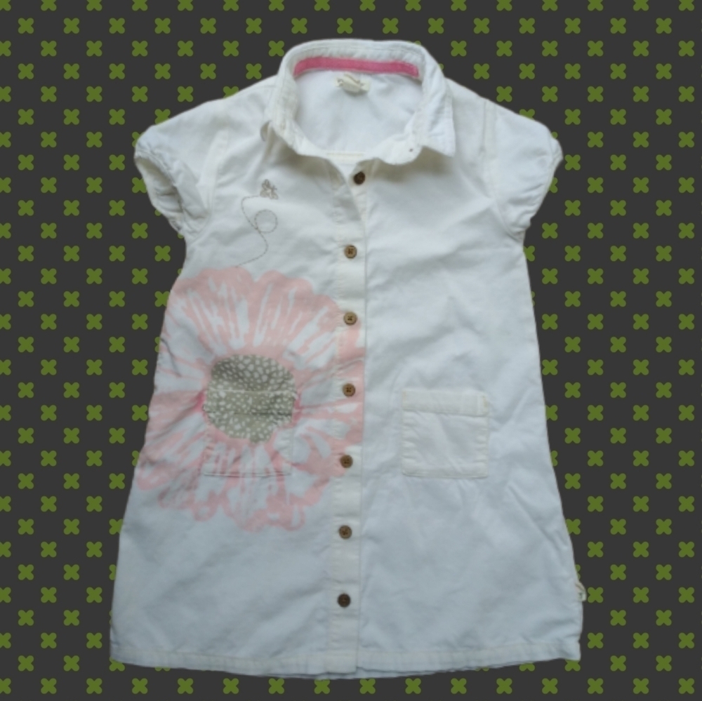 Burt's Bees Corduroy Button Down Dress Sz 4T